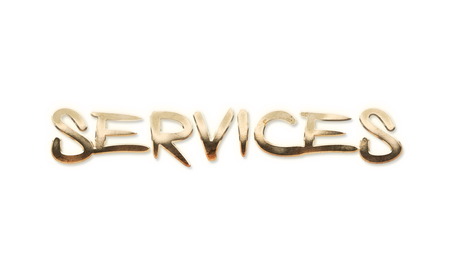 WORD SERVICES gold text effects art typography PNG images free